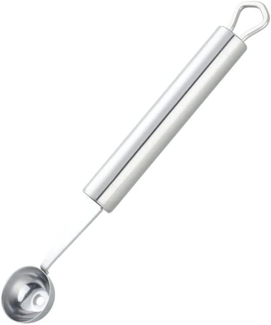 Stainless Steel Melon Ball Scoop Set,Stainless Steel Fruit Salad Scoop Spoon, for DIY Watermelon, Fruit Ice Cream -Gold