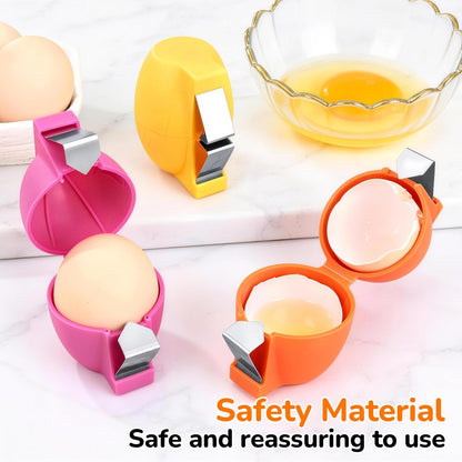 Egg Shell Opener 3 Pack, 2026 Upgraded Egg Cracker Tool for Raw Eggs | Stainless Steel Egg Topper Cutter, Egg Separator & Egg Peeler Kitchen Gadget for Home Cooking Baking