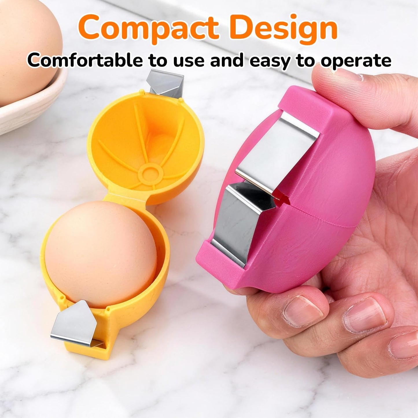Egg Shell Opener 3 Pack, 2026 Upgraded Egg Cracker Tool for Raw Eggs | Stainless Steel Egg Topper Cutter, Egg Separator & Egg Peeler Kitchen Gadget for Home Cooking Baking