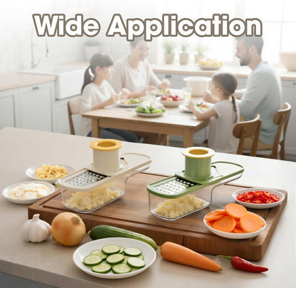 3 in 1 mini Ginger Garlic Grinder Super Thin, Multifunctional Mandoline slicer Grater with Hand Guard, Easy Grip Handheld Kitchen Tool, for Camping Cooking and Picnic (White)