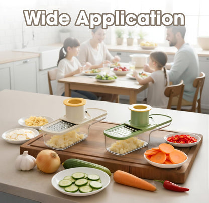 3 in 1 mini Ginger Garlic Grinder Super Thin, Multifunctional Mandoline slicer Grater with Hand Guard, Easy Grip Handheld Kitchen Tool, for Camping Cooking and Picnic (White)