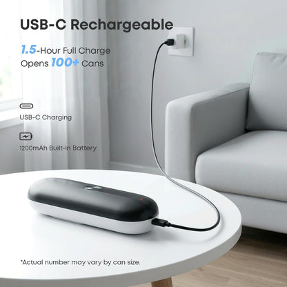 Electric Can Opener, Rechargeable Automatic Smooth Edge,One-Touch Auto Stop