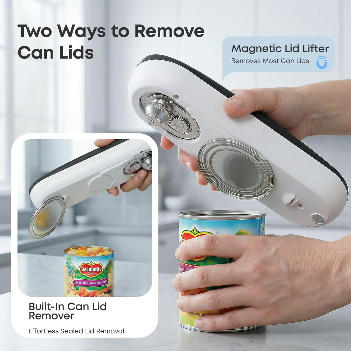 Electric Can Opener, Rechargeable Automatic Smooth Edge,One-Touch Auto Stop