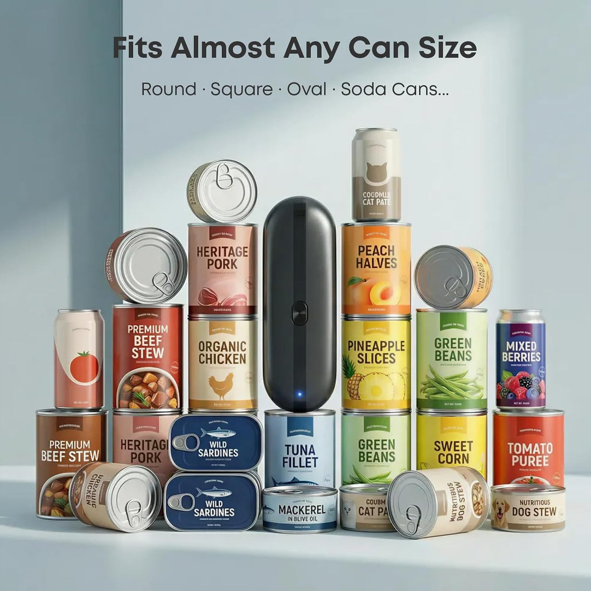 Electric Can Opener, Rechargeable Automatic Smooth Edge,One-Touch Auto Stop