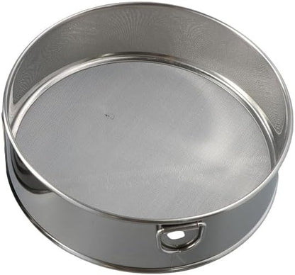 Flour Sifter, Stainless Steel Fine Mesh Strainers Flour Sieve, 60 Mesh Round Sifter Cocoa Powder Cake Powder for Baking Cake Bread