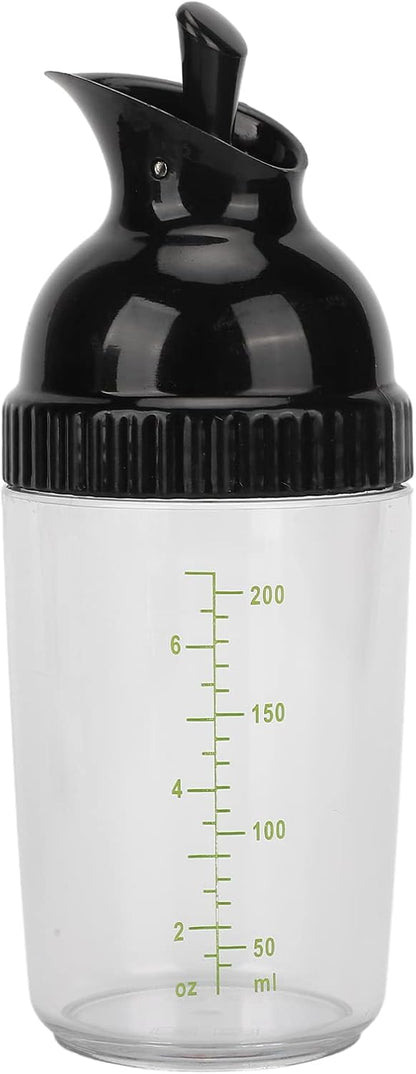 200ML Salad Dressing Shaker, BPA Free Leak Proof Bottle(Black)