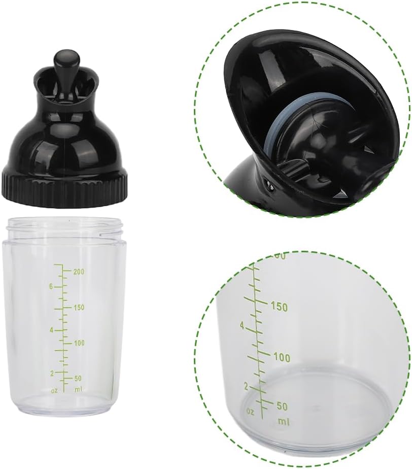 200ML Salad Dressing Shaker, BPA Free Leak Proof Bottle(Black)