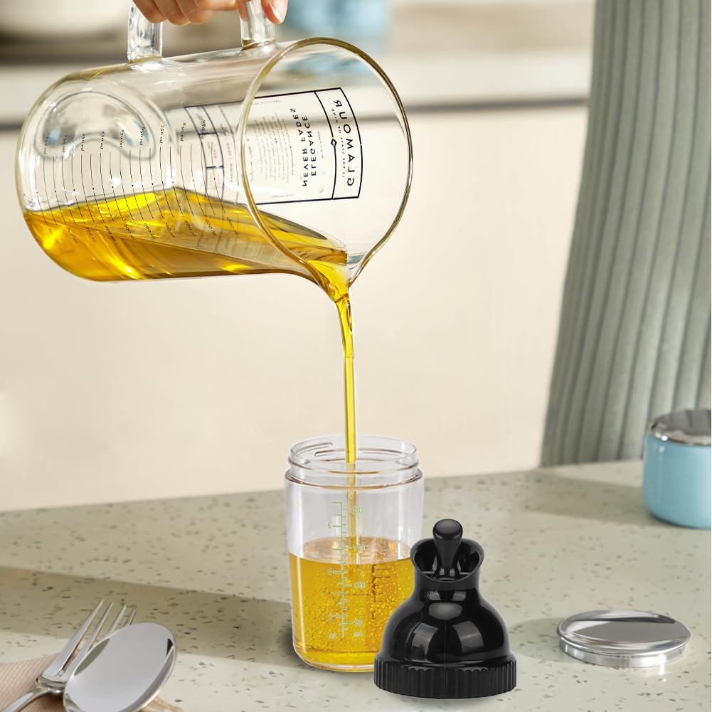 200ML Salad Dressing Shaker, BPA Free Leak Proof Bottle(Black)