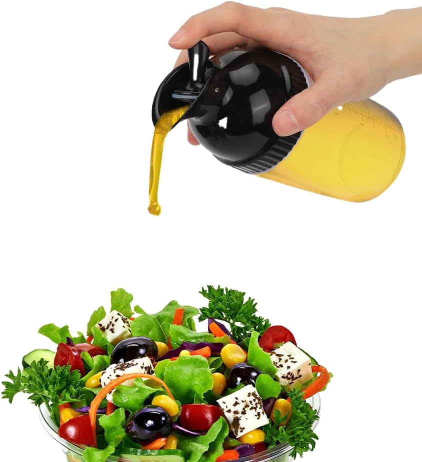 200ML Salad Dressing Shaker, BPA Free Leak Proof Bottle(Black)
