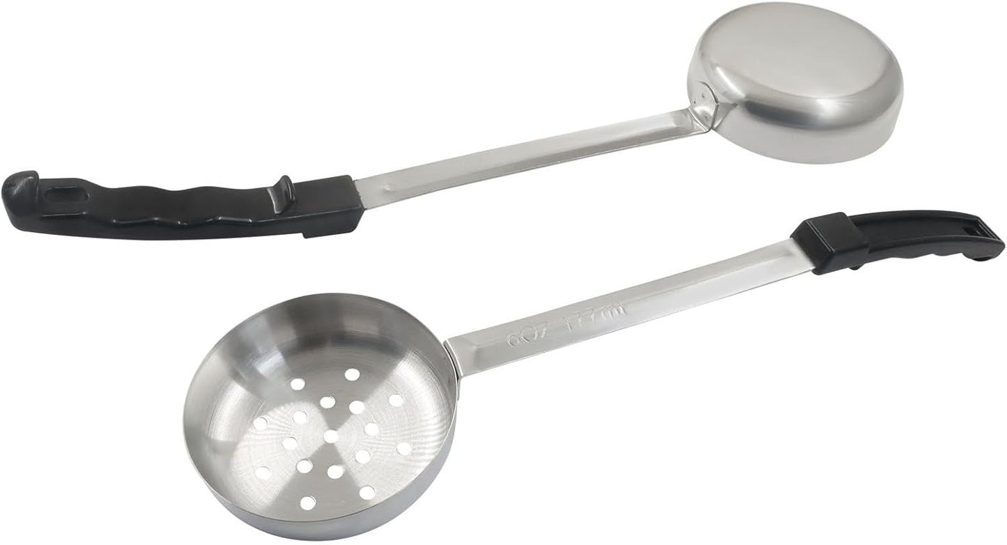 4 Pcs Portion Control Serving Spoons Ladle Scoops, Food Measuring Ladle Utensils Proportion Manage Slotted and Unslotted Scoops for Weight Loss(Blue, 8oz)