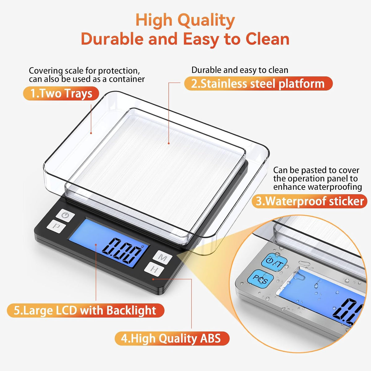 0.01g Small Digital Gram Scale, Upgraded 1kg Jewelry Scale