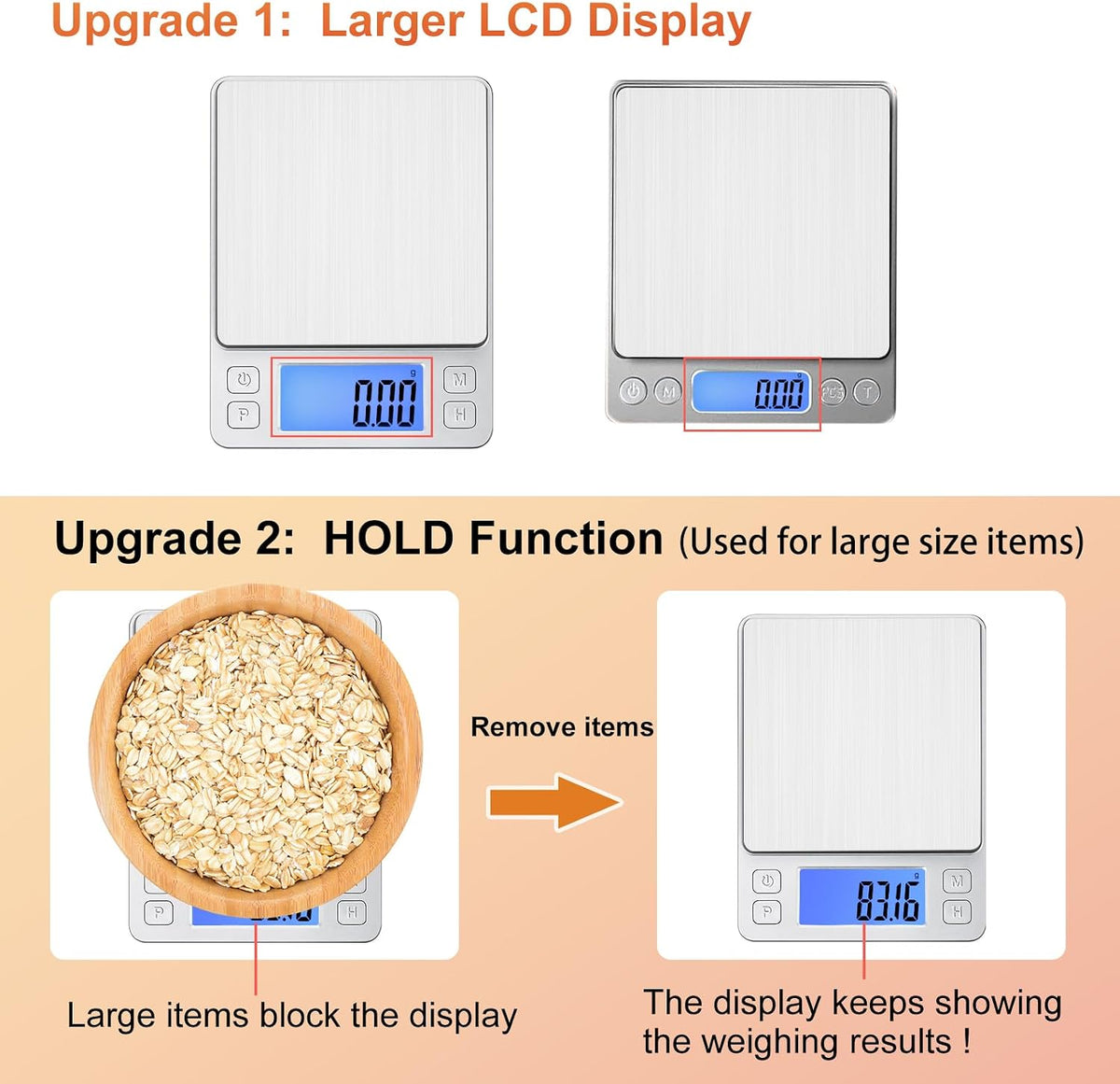 0.01g Small Digital Gram Scale, Upgraded 1kg Jewelry Scale