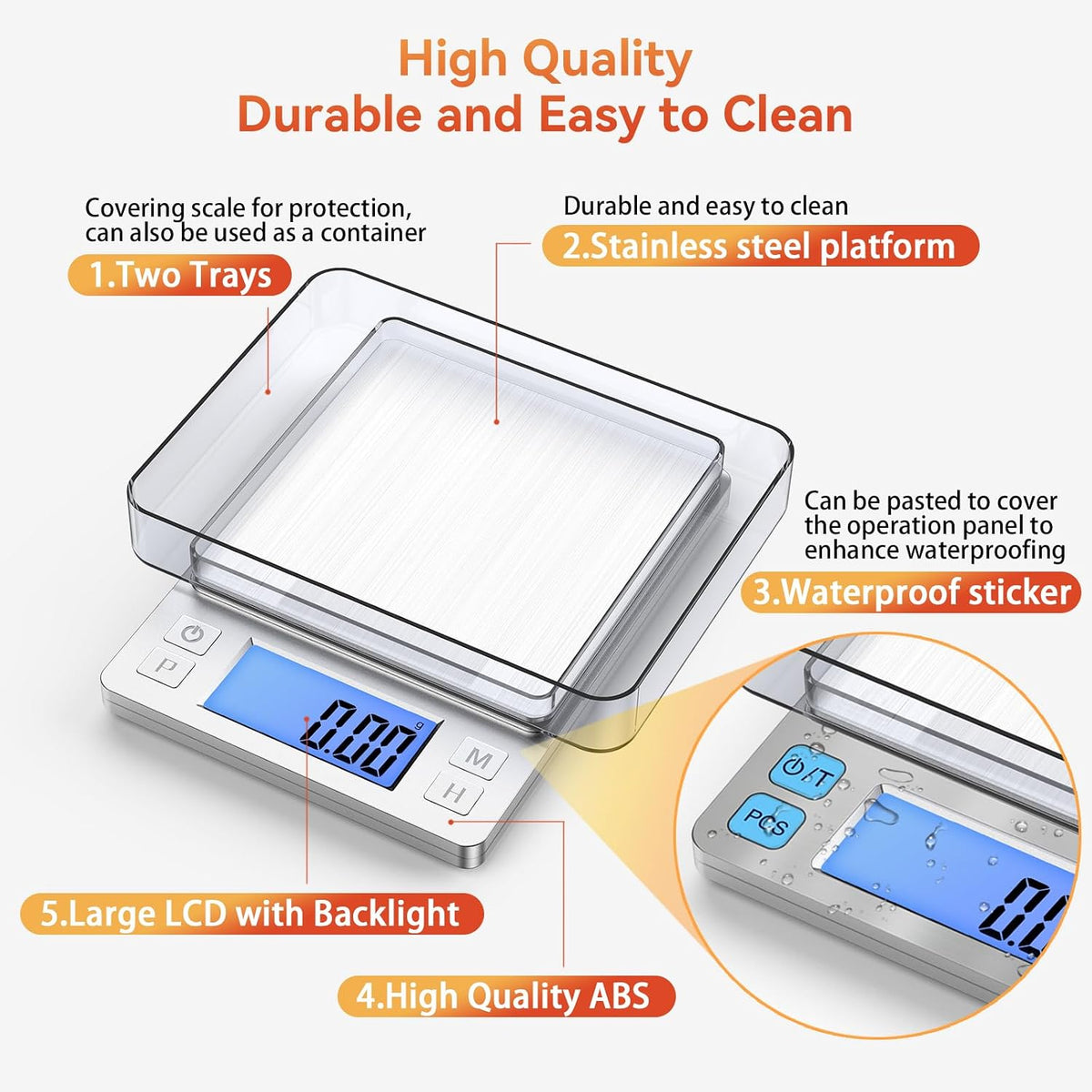 0.01g Small Digital Gram Scale, Upgraded 1kg Jewelry Scale