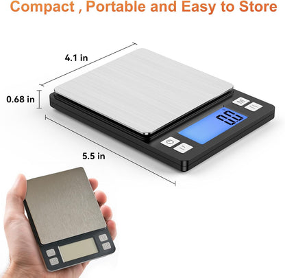 0.01g Small Digital Gram Scale, Upgraded 1kg Jewelry Scale