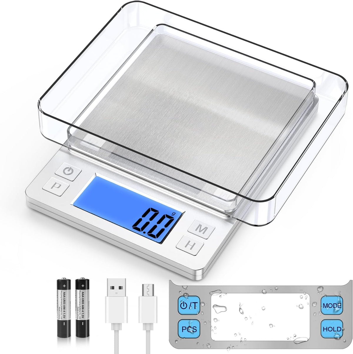 0.01g Small Digital Gram Scale, Upgraded 1kg Jewelry Scale