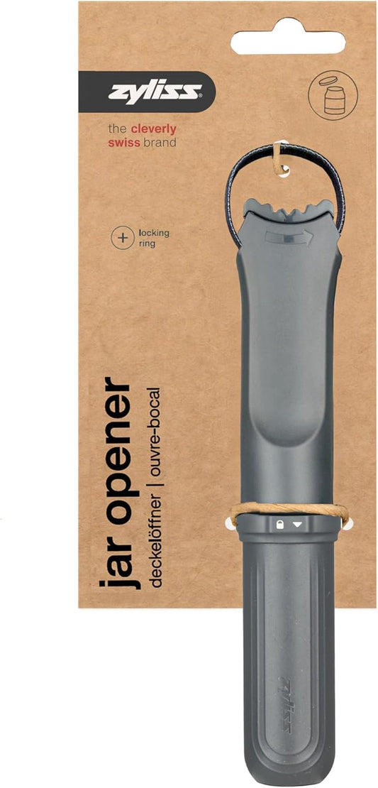 Jar Opener, Wheat Straw/Metal, Grey, Adjustable Grip to Open Jar/Bottle Lids/Caps