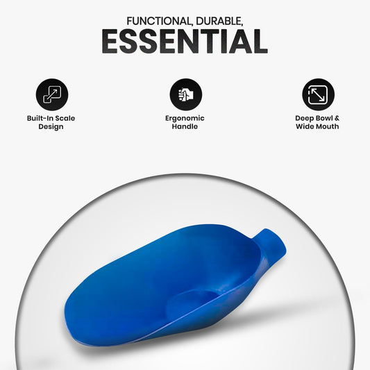 16.85" Kilo Bean Scale Scoop - Durable Precision Coffee Bean Measuring and Scooping Tool for Home Kitchen Baristas or Commercial Use (Blue) | Retail coffee bagging