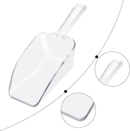 6 PCS Clear Plastic Ice Scoop(7.6 Inch) for Freezer Food Coffee Popcom Flour Dry Goods Simple Mini Ice Cube Shovel Scoopers Laundry Spoons Freezer Bucket Bin Containers Maker Machine Kitchen Pick