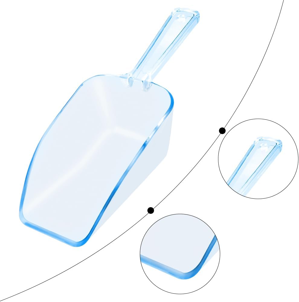 6 PCS Clear Plastic Ice Scoop(7.6 Inch) for Freezer Food Coffee Popcom Flour Dry Goods Simple Mini Ice Cube Shovel Scoopers Laundry Spoons Freezer Bucket Bin Containers Maker Machine Kitchen Pick