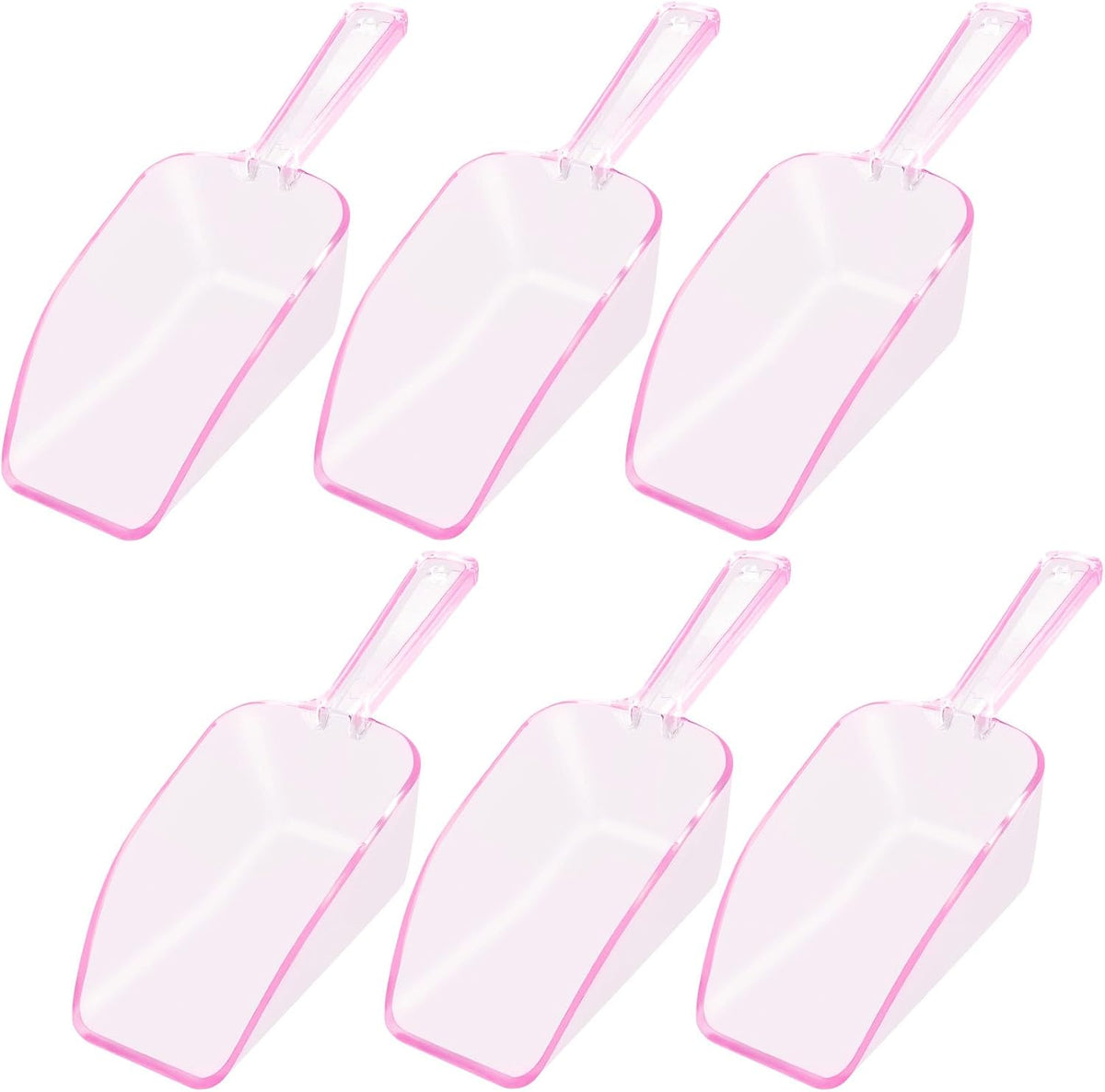 6 PCS Clear Plastic Ice Scoop(7.6 Inch) for Freezer Food Coffee Popcom Flour Dry Goods Simple Mini Ice Cube Shovel Scoopers Laundry Spoons Freezer Bucket Bin Containers Maker Machine Kitchen Pick