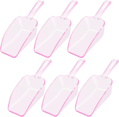 6 PCS Clear Plastic Ice Scoop(7.6 Inch) for Freezer Food Coffee Popcom Flour Dry Goods Simple Mini Ice Cube Shovel Scoopers Laundry Spoons Freezer Bucket Bin Containers Maker Machine Kitchen Pick