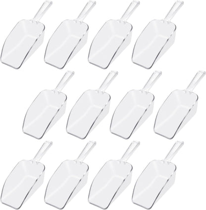 6 PCS Clear Plastic Ice Scoop(7.6 Inch) for Freezer Food Coffee Popcom Flour Dry Goods Simple Mini Ice Cube Shovel Scoopers Laundry Spoons Freezer Bucket Bin Containers Maker Machine Kitchen Pick