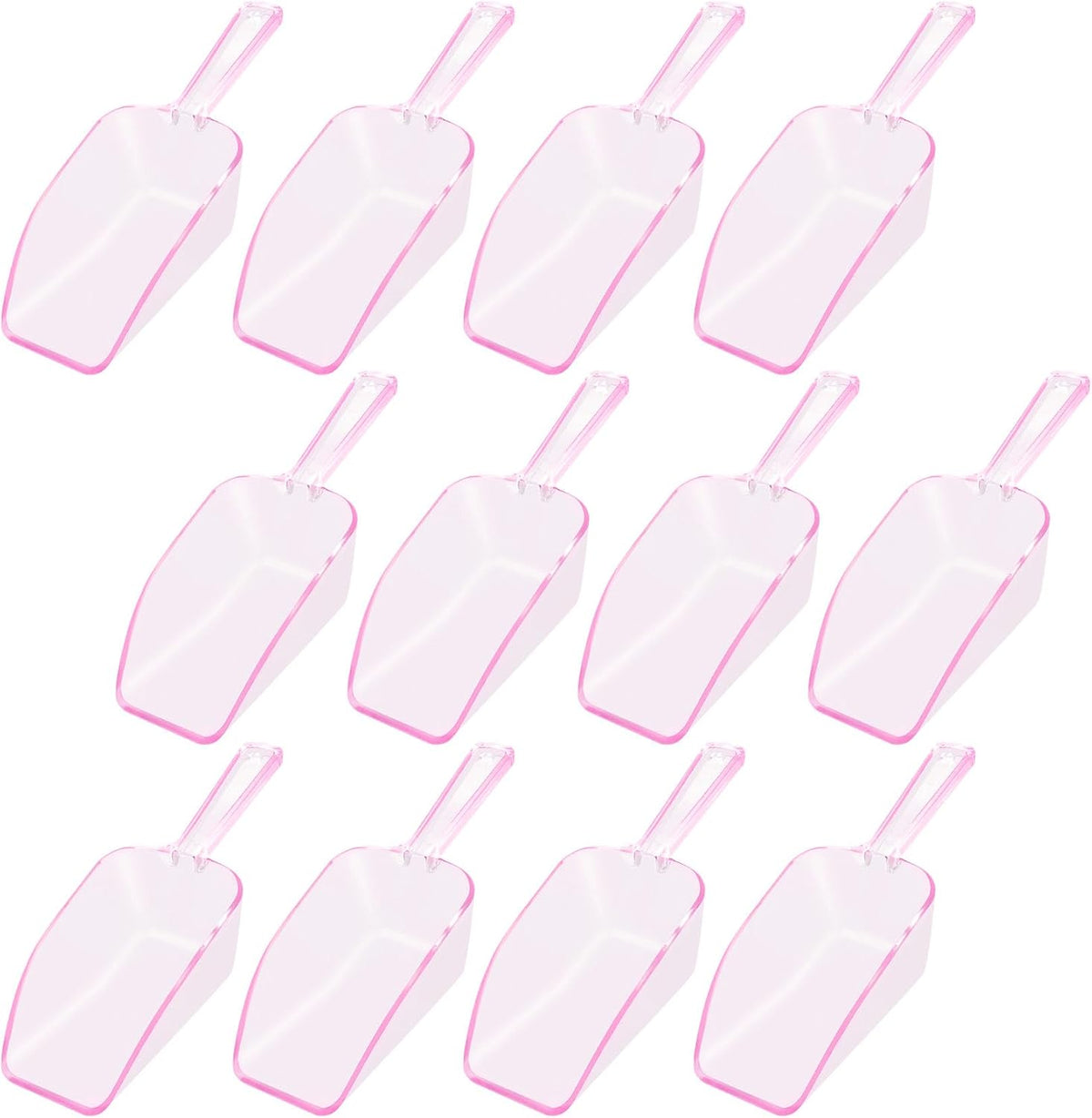 6 PCS Clear Plastic Ice Scoop(7.6 Inch) for Freezer Food Coffee Popcom Flour Dry Goods Simple Mini Ice Cube Shovel Scoopers Laundry Spoons Freezer Bucket Bin Containers Maker Machine Kitchen Pick