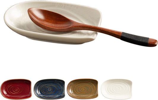 Ceramic Spoon Rest, 5" Utensil Holder for Stove Top & Counter | Compact design fits spoons, spatulas, ladles, tongs, and coffee stirrers while saving counter and drawer space