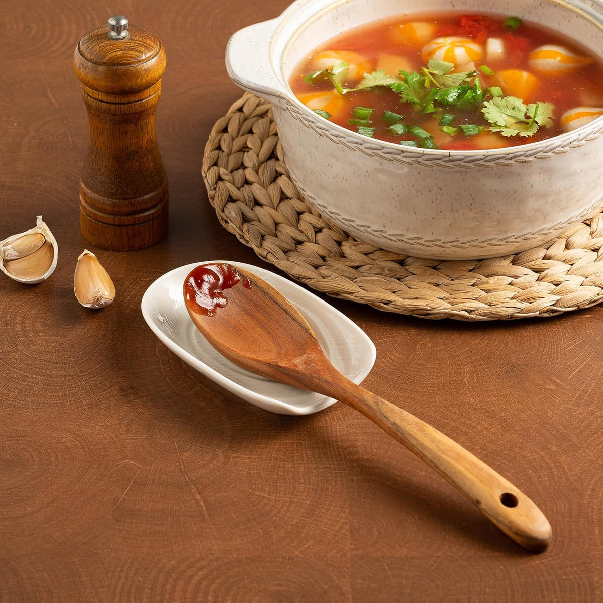 Ceramic Spoon Rest, 5" Utensil Holder for Stove Top & Counter | Compact design fits spoons, spatulas, ladles, tongs, and coffee stirrers while saving counter and drawer space