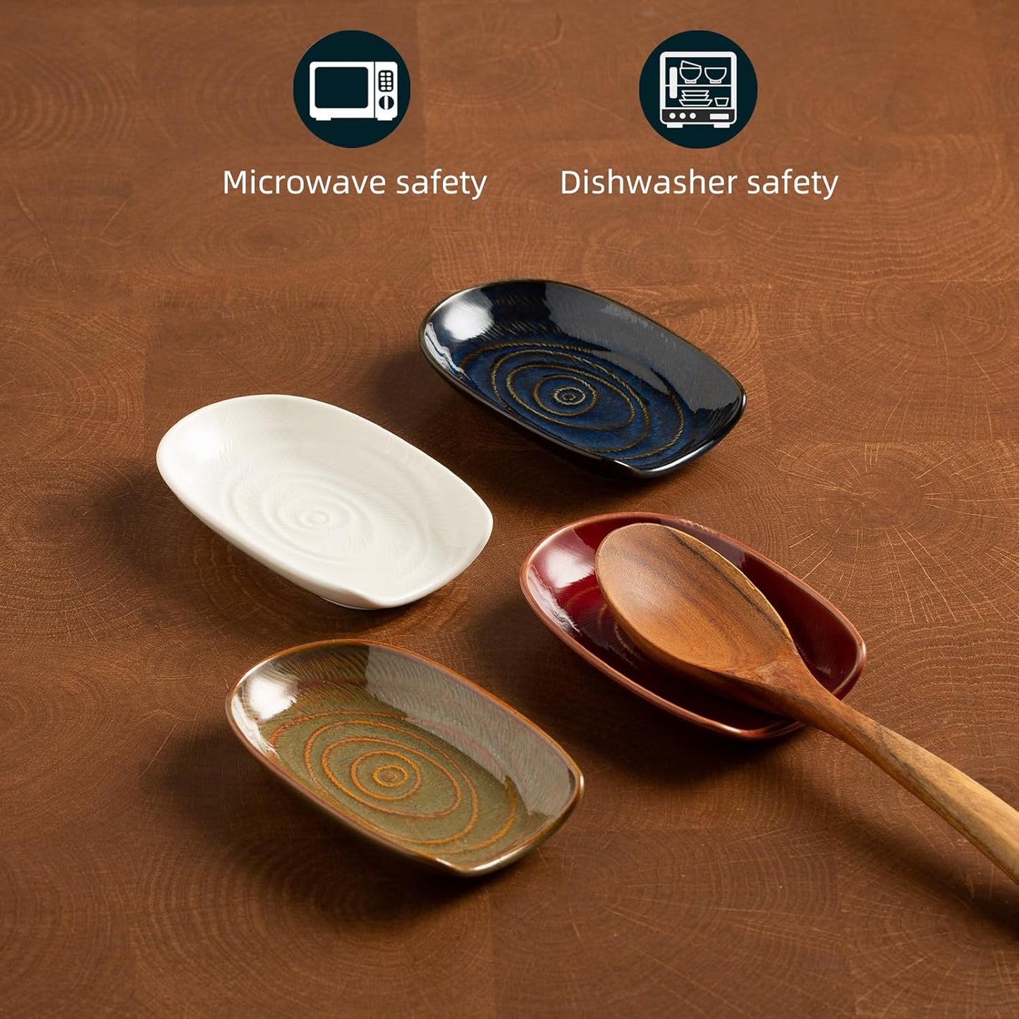 Ceramic Spoon Rest, 5" Utensil Holder for Stove Top & Counter | Compact design fits spoons, spatulas, ladles, tongs, and coffee stirrers while saving counter and drawer space