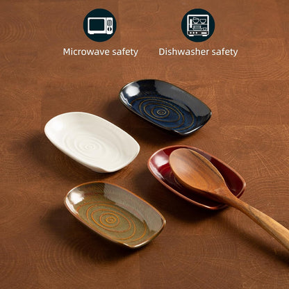 Ceramic Spoon Rest, 5" Utensil Holder for Stove Top & Counter | Compact design fits spoons, spatulas, ladles, tongs, and coffee stirrers while saving counter and drawer space