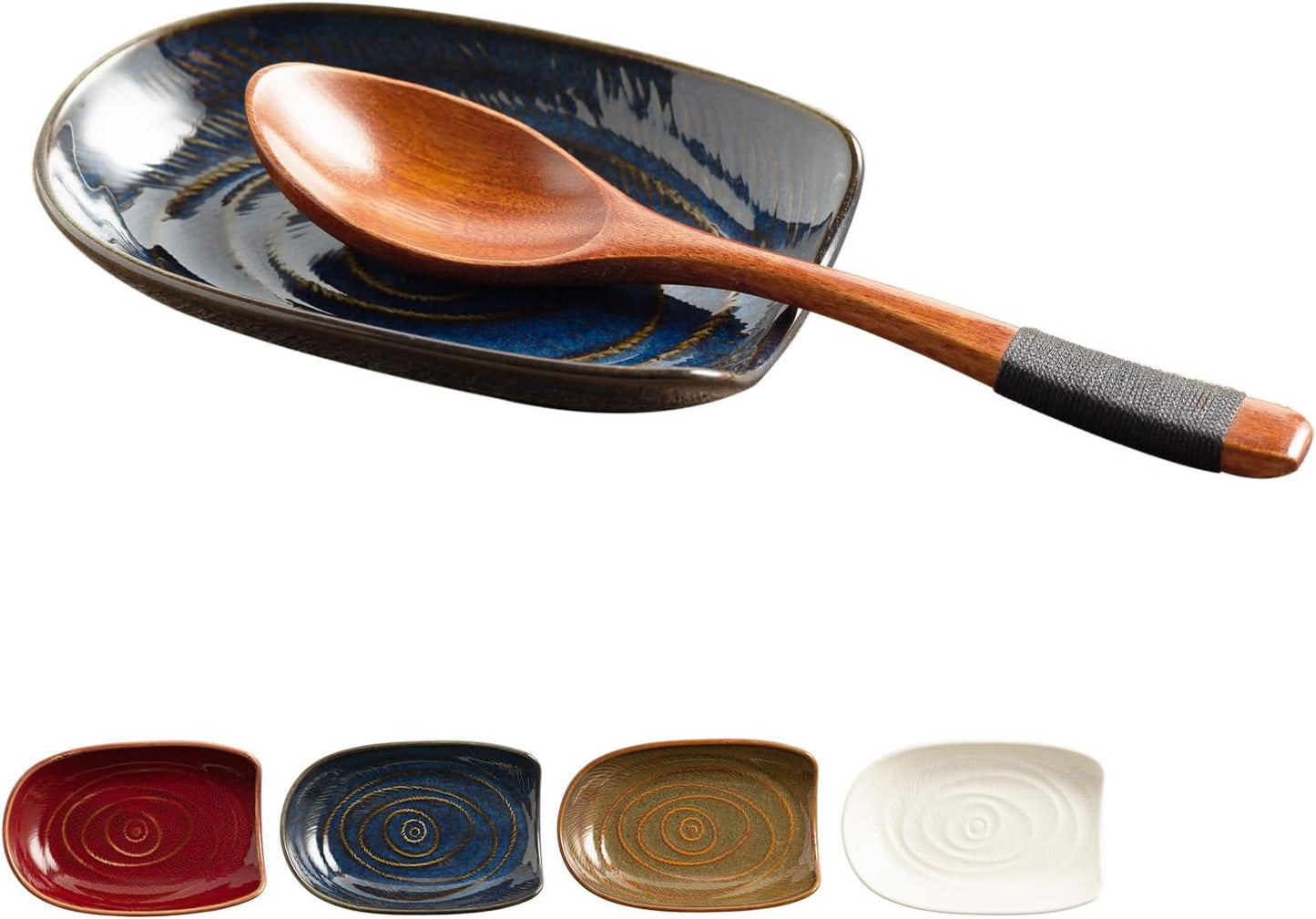 Ceramic Spoon Rest, 5" Utensil Holder for Stove Top & Counter | Compact design fits spoons, spatulas, ladles, tongs, and coffee stirrers while saving counter and drawer space
