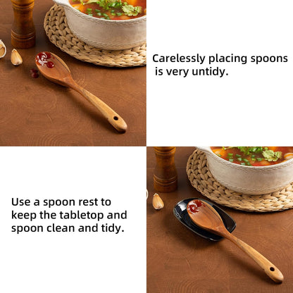 Ceramic Spoon Rest, 5" Utensil Holder for Stove Top & Counter | Compact design fits spoons, spatulas, ladles, tongs, and coffee stirrers while saving counter and drawer space