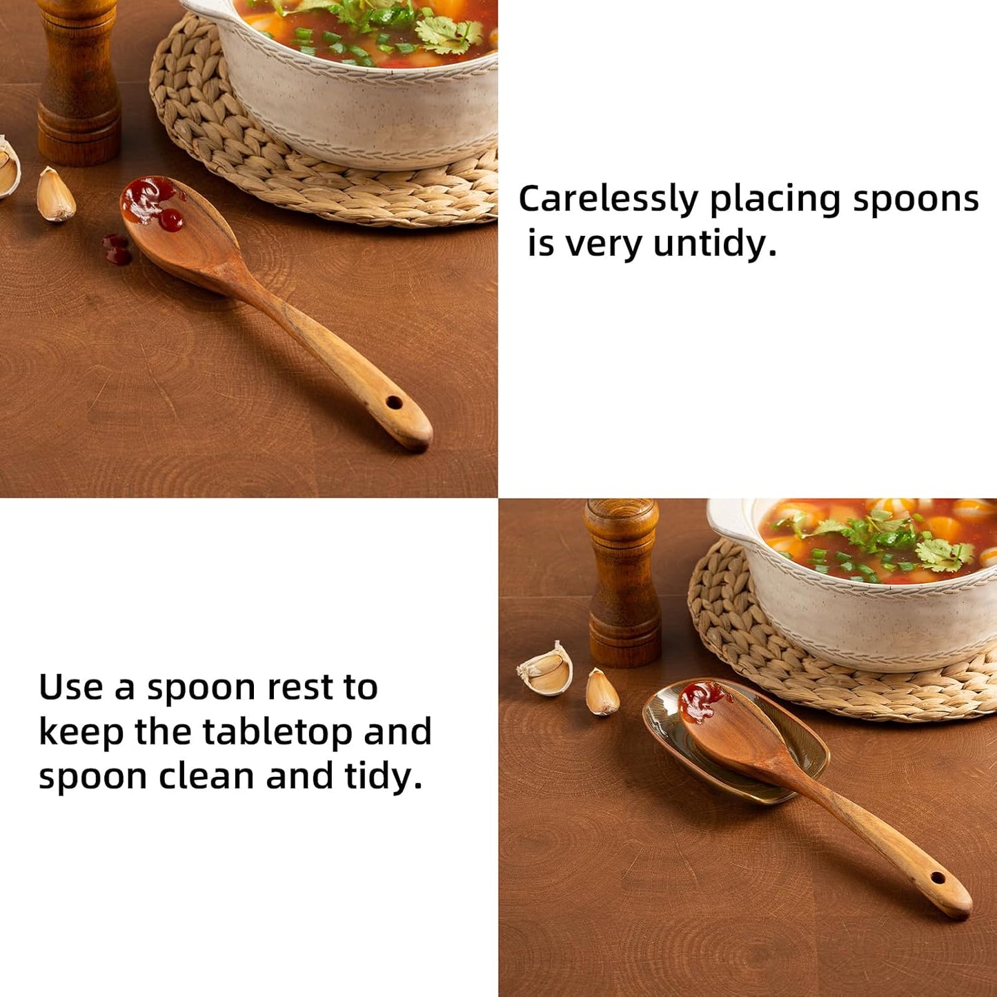 Ceramic Spoon Rest, 5" Utensil Holder for Stove Top & Counter | Compact design fits spoons, spatulas, ladles, tongs, and coffee stirrers while saving counter and drawer space