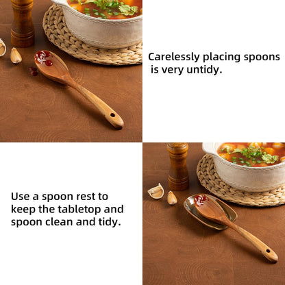 Ceramic Spoon Rest, 5" Utensil Holder for Stove Top & Counter | Compact design fits spoons, spatulas, ladles, tongs, and coffee stirrers while saving counter and drawer space