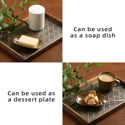 Ceramic Spoon Rest, 5" Utensil Holder for Stove Top & Counter | Compact design fits spoons, spatulas, ladles, tongs, and coffee stirrers while saving counter and drawer space