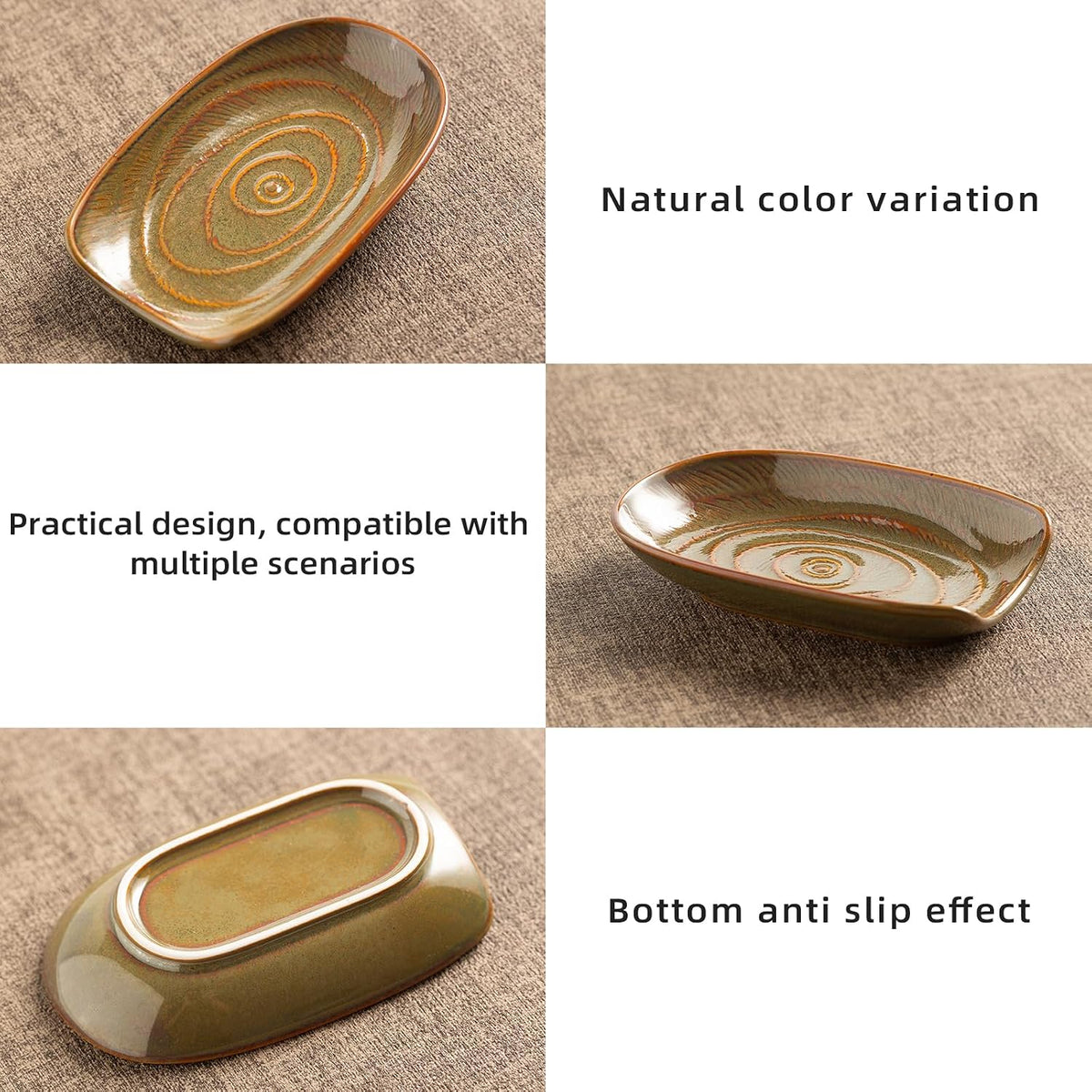 Ceramic Spoon Rest, 5" Utensil Holder for Stove Top & Counter | Compact design fits spoons, spatulas, ladles, tongs, and coffee stirrers while saving counter and drawer space