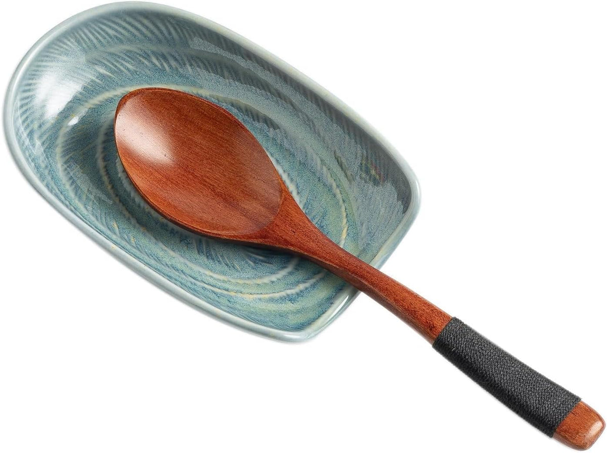 Ceramic Spoon Rest, 5" Utensil Holder for Stove Top & Counter | Compact design fits spoons, spatulas, ladles, tongs, and coffee stirrers while saving counter and drawer space