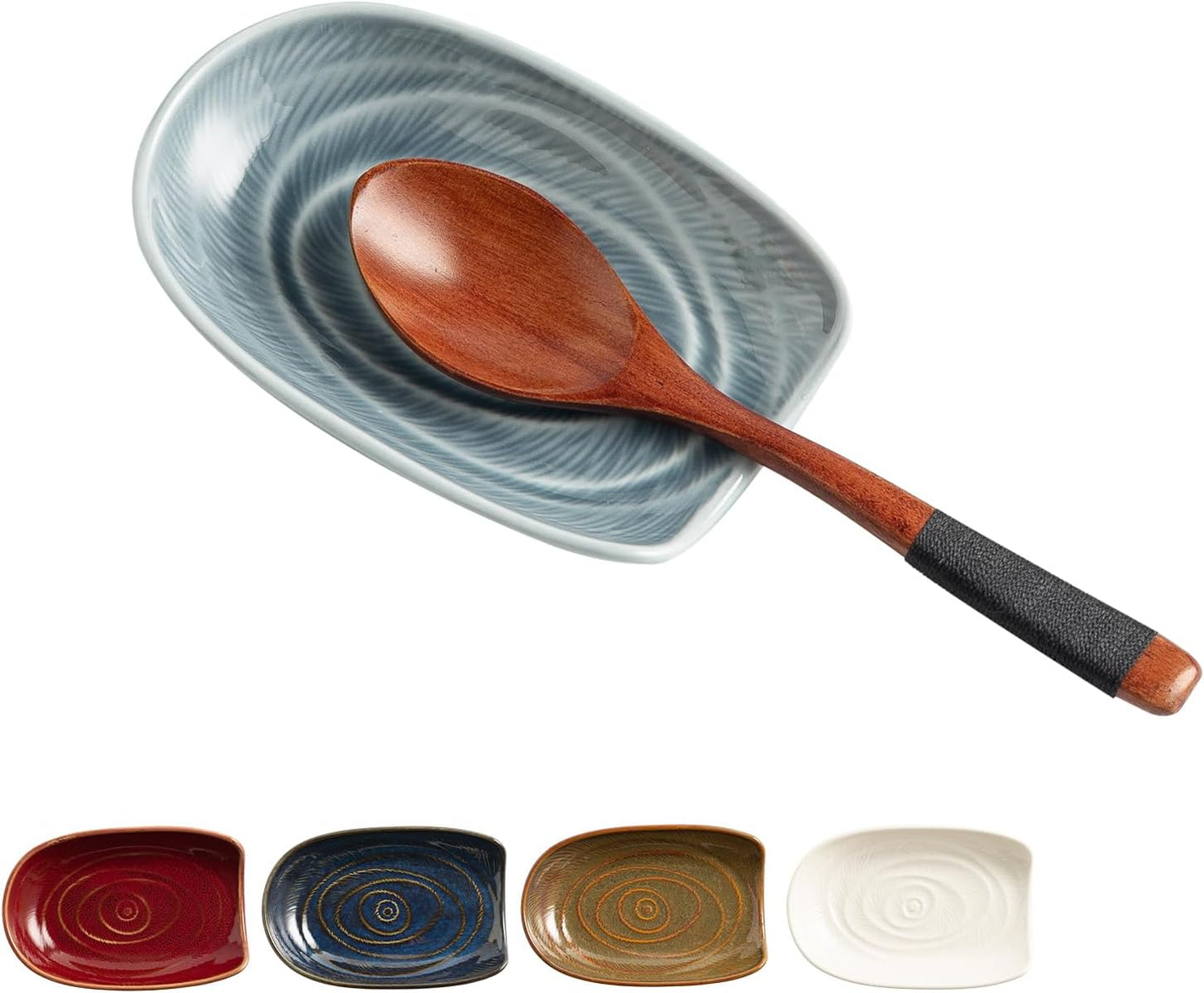 Ceramic Spoon Rest, 5" Utensil Holder for Stove Top & Counter | Compact design fits spoons, spatulas, ladles, tongs, and coffee stirrers while saving counter and drawer space