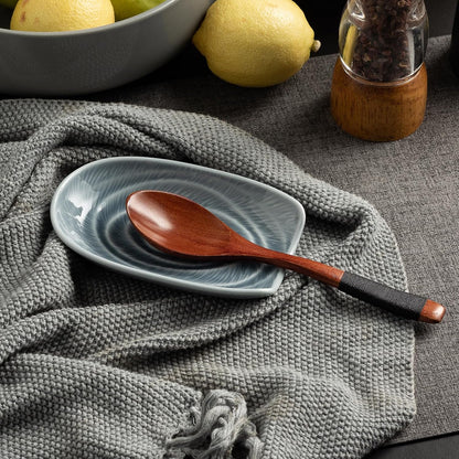 Ceramic Spoon Rest, 5" Utensil Holder for Stove Top & Counter | Compact design fits spoons, spatulas, ladles, tongs, and coffee stirrers while saving counter and drawer space