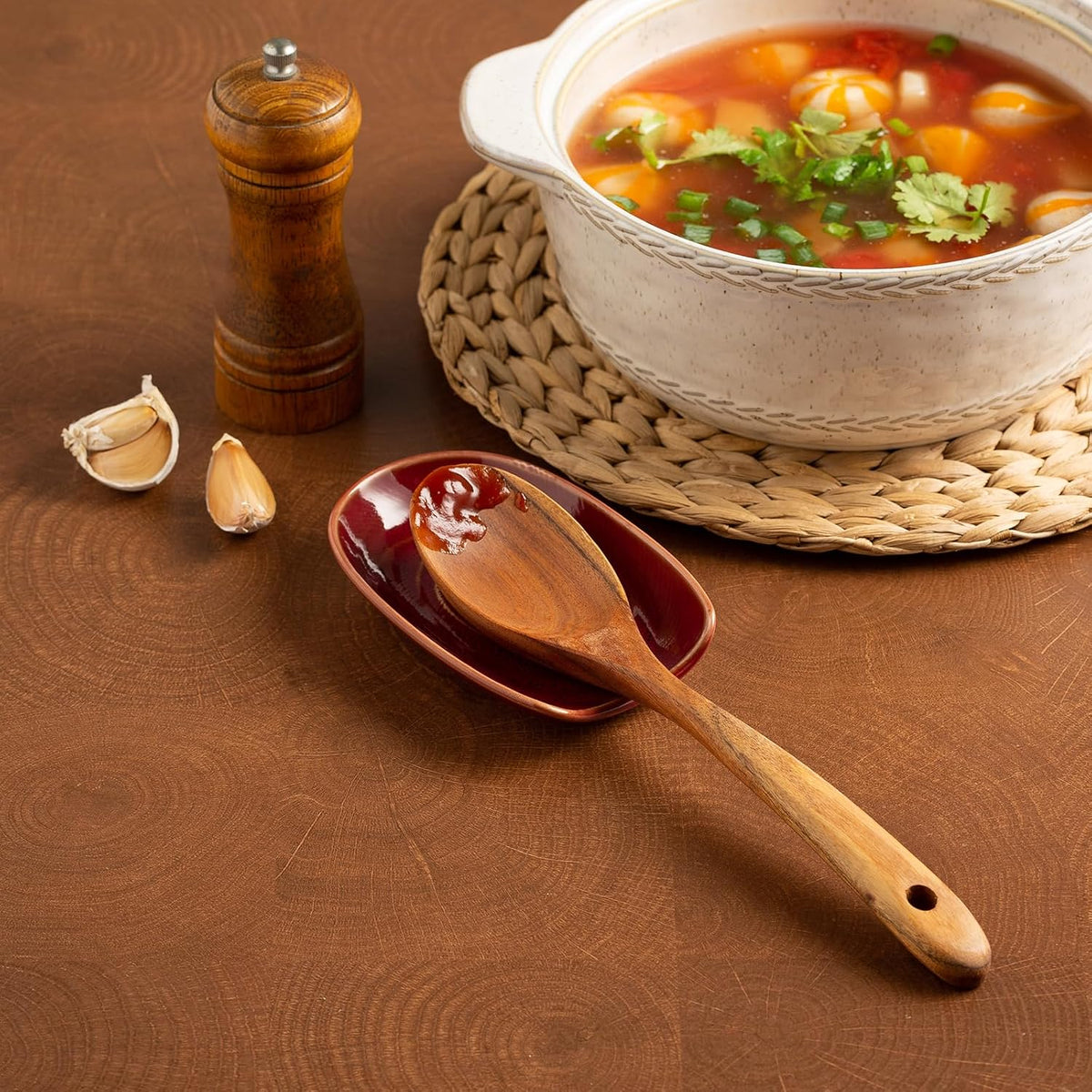 Ceramic Spoon Rest, 5" Utensil Holder for Stove Top & Counter | Compact design fits spoons, spatulas, ladles, tongs, and coffee stirrers while saving counter and drawer space
