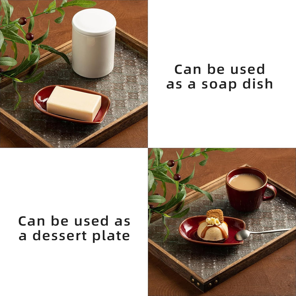 Ceramic Spoon Rest, 5" Utensil Holder for Stove Top & Counter | Compact design fits spoons, spatulas, ladles, tongs, and coffee stirrers while saving counter and drawer space