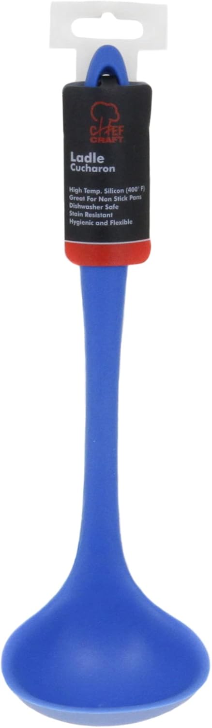 Premium Silicone Cooking Ladle, 11.25 inch, Red
