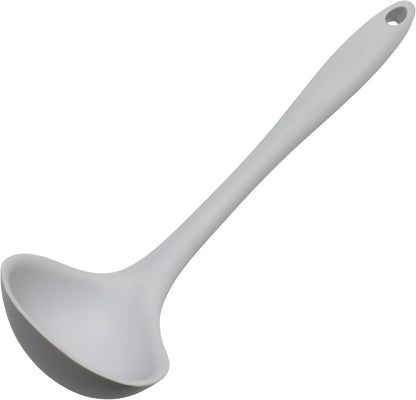 Premium Silicone Cooking Ladle, 11.25 inch, Red