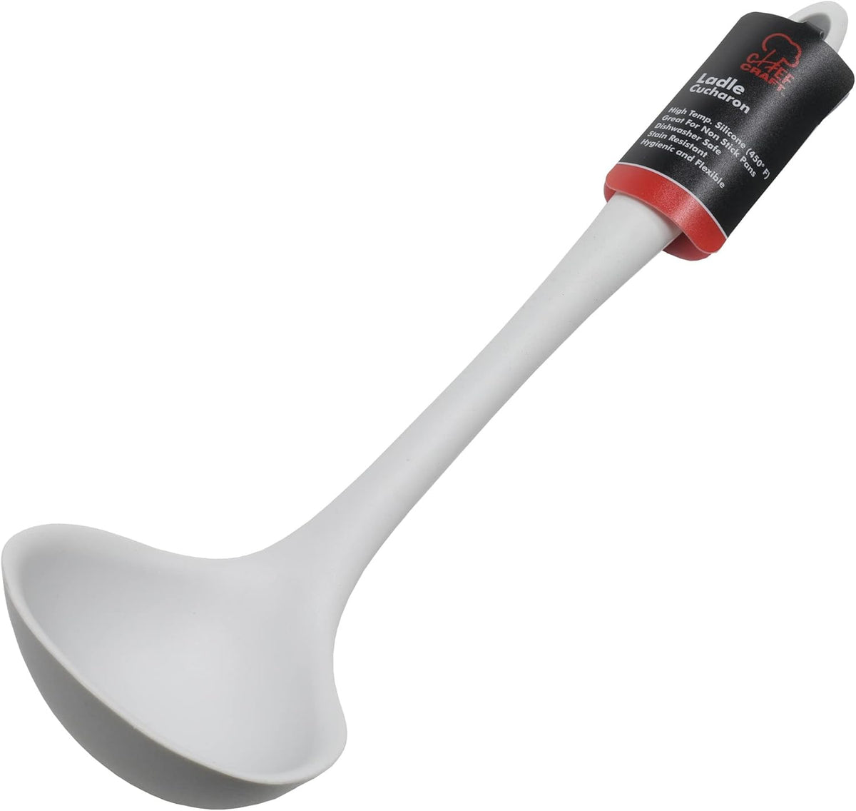 Premium Silicone Cooking Ladle, 11.25 inch, Red