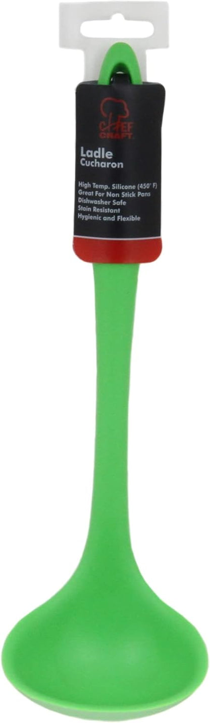 Premium Silicone Cooking Ladle, 11.25 inch, Red