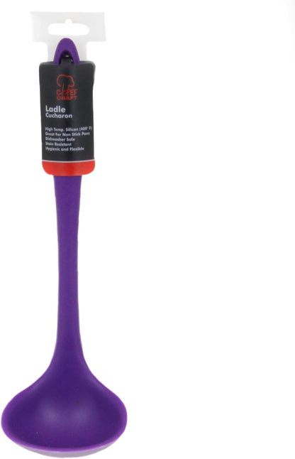 Premium Silicone Cooking Ladle, 11.25 inch, Red