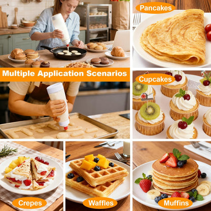 Pancake Batter Dispenser Bottle Kit (White)