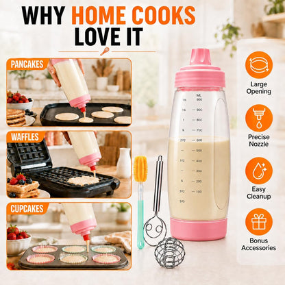Pancake Batter Dispenser Bottle Kit (White)