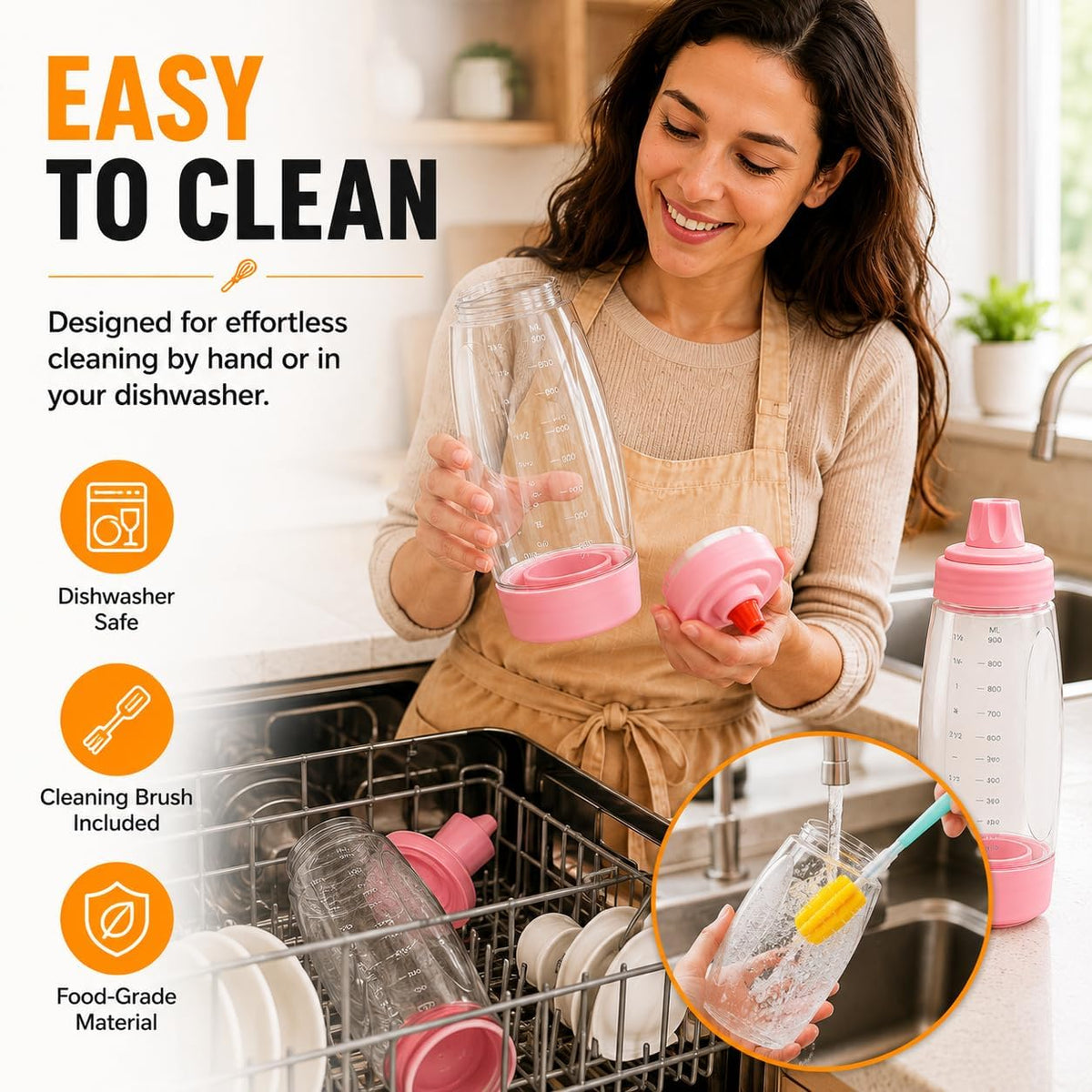 Pancake Batter Dispenser Bottle Kit (White)
